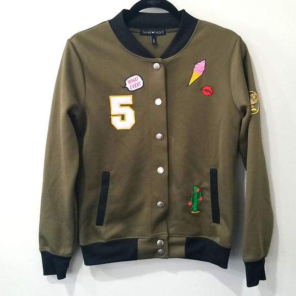 Derek Heart Bomber Jacket, Sz S - Picture 8 of 8